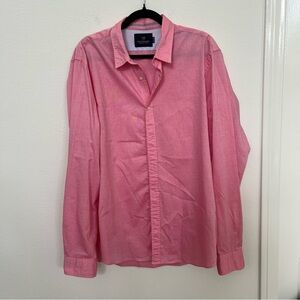 NWOT SCOTCH & SODA Dress Shirt XL Button Down 2 Tone Pink Relaxed Fit Cotton